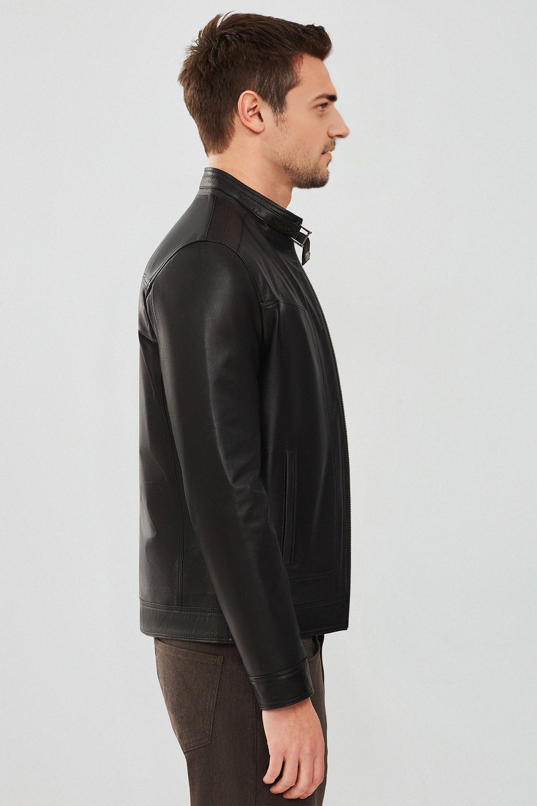 Felible Black Leather Jacket For Men