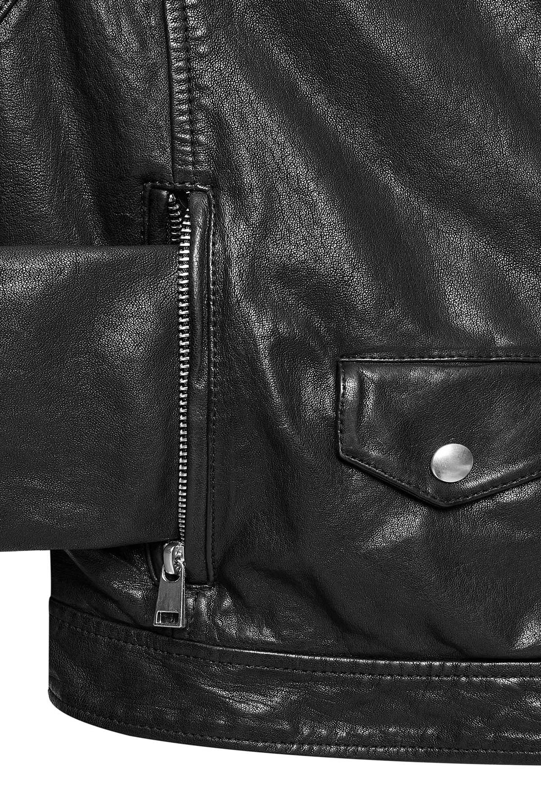 Blondy Black Double Breasted Leather Jacket For Women