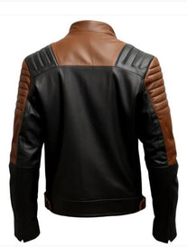 Kai Brown And Black Stylish Slim Fit Leather Jacket For Men