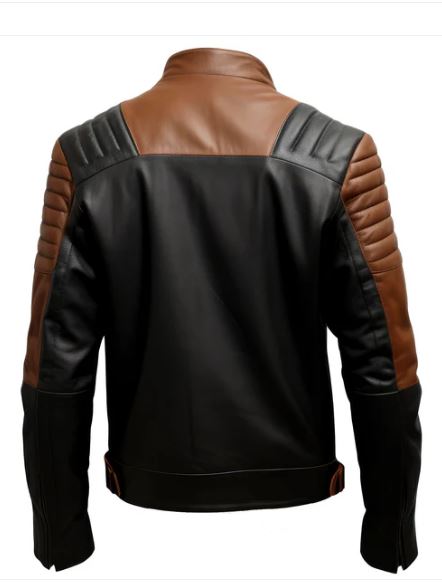 Kai Brown And Black Stylish Slim Fit Leather Jacket For Men