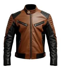 Kai Brown And Black Stylish Slim Fit Leather Jacket For Men