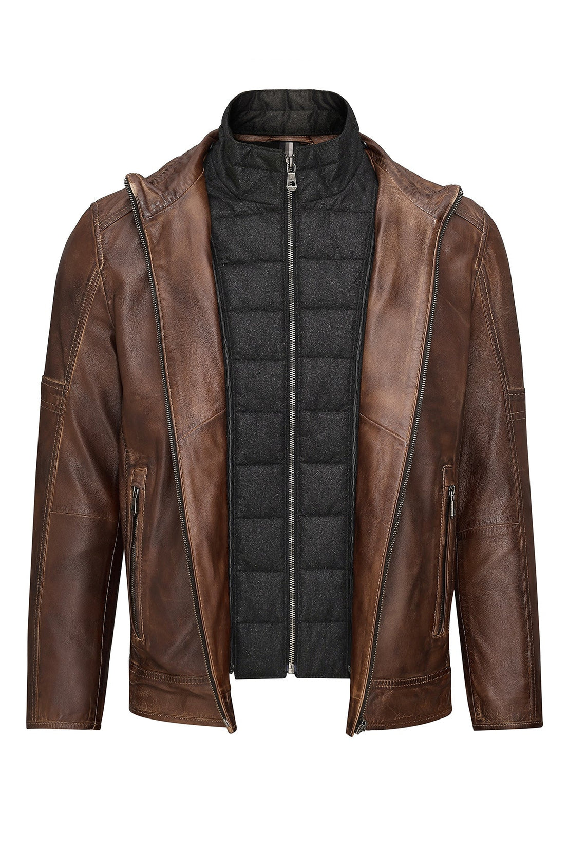 Mbappe Brown Leather Jacket For Men