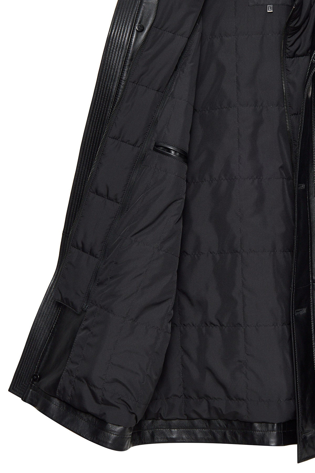 Nathan Black Leather Coat For Men