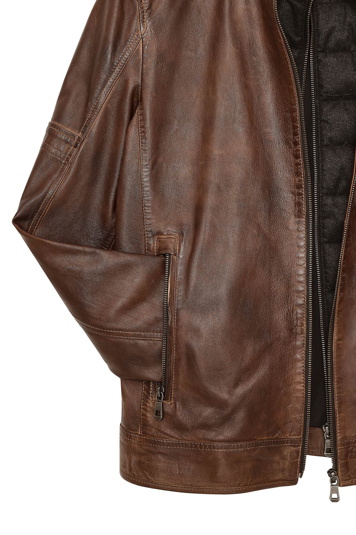 Mbappe Brown Leather Jacket For Men