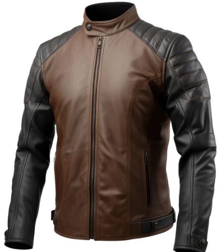 Joshua Brown And Black Leather Jacket For Men