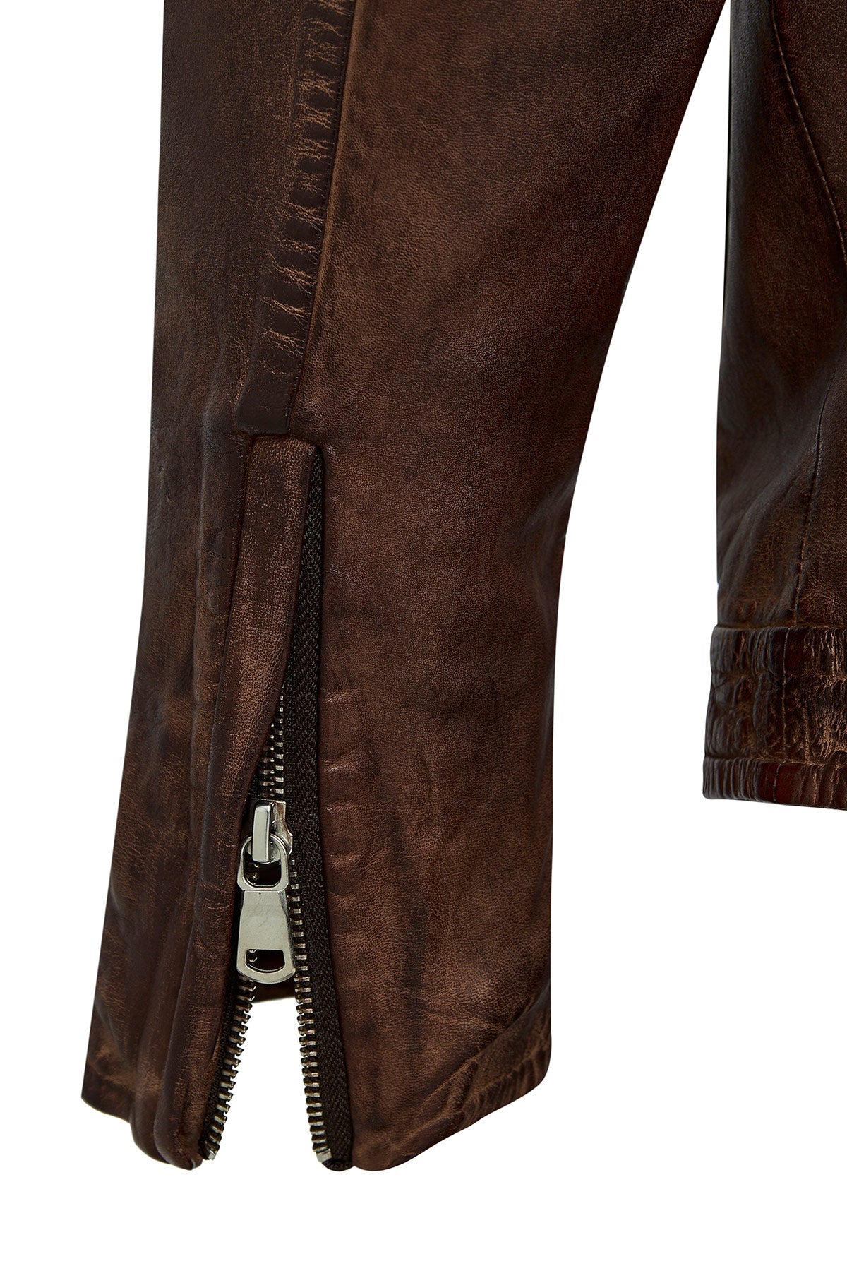 Immobile Brown Sport Leather Jacket For Men