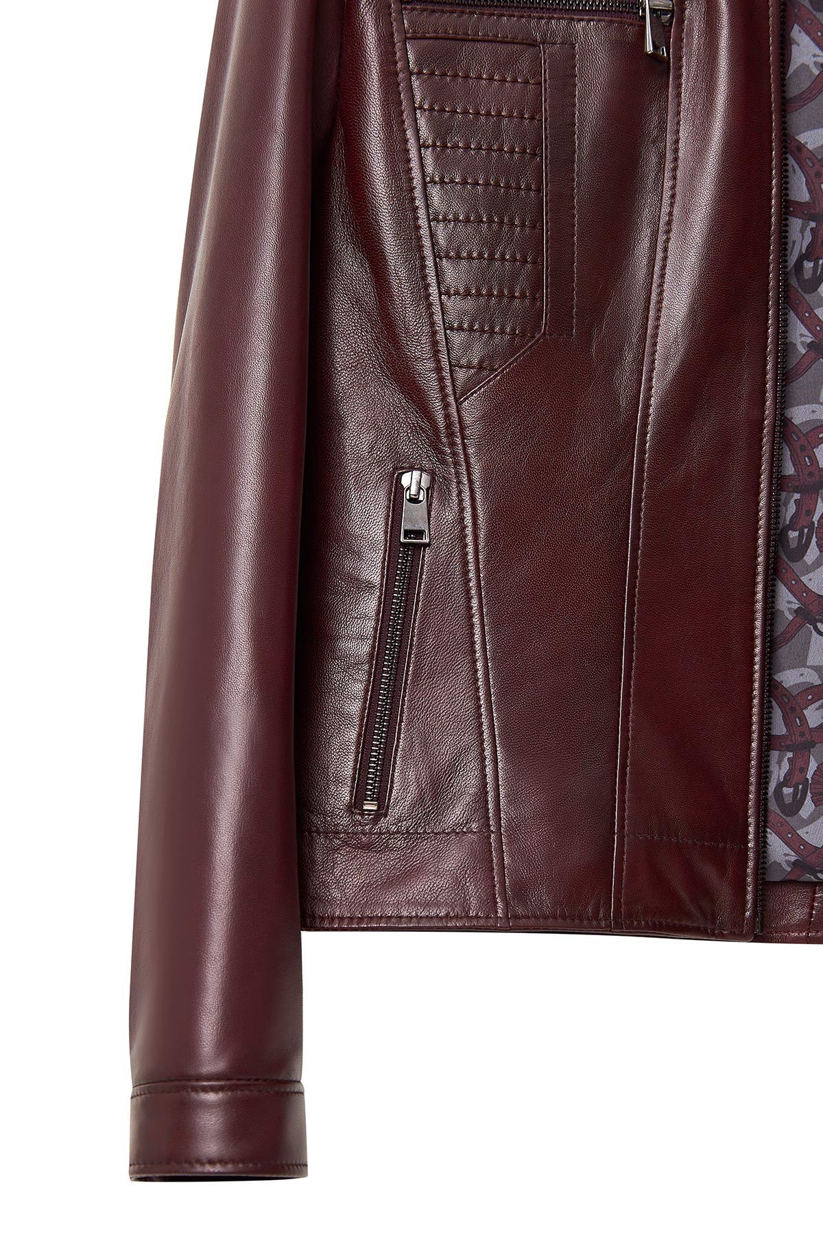 Marlyn Burgundy Leather Jacket For Women