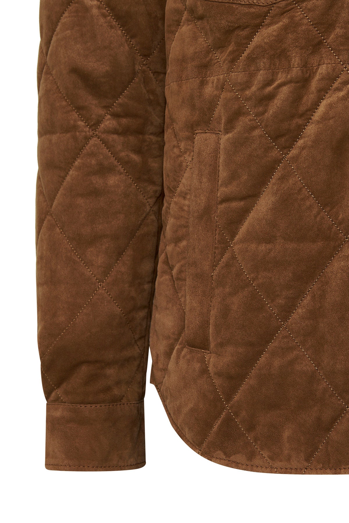 Kante Camel Shirt Collar Suede Leather Coat For Men