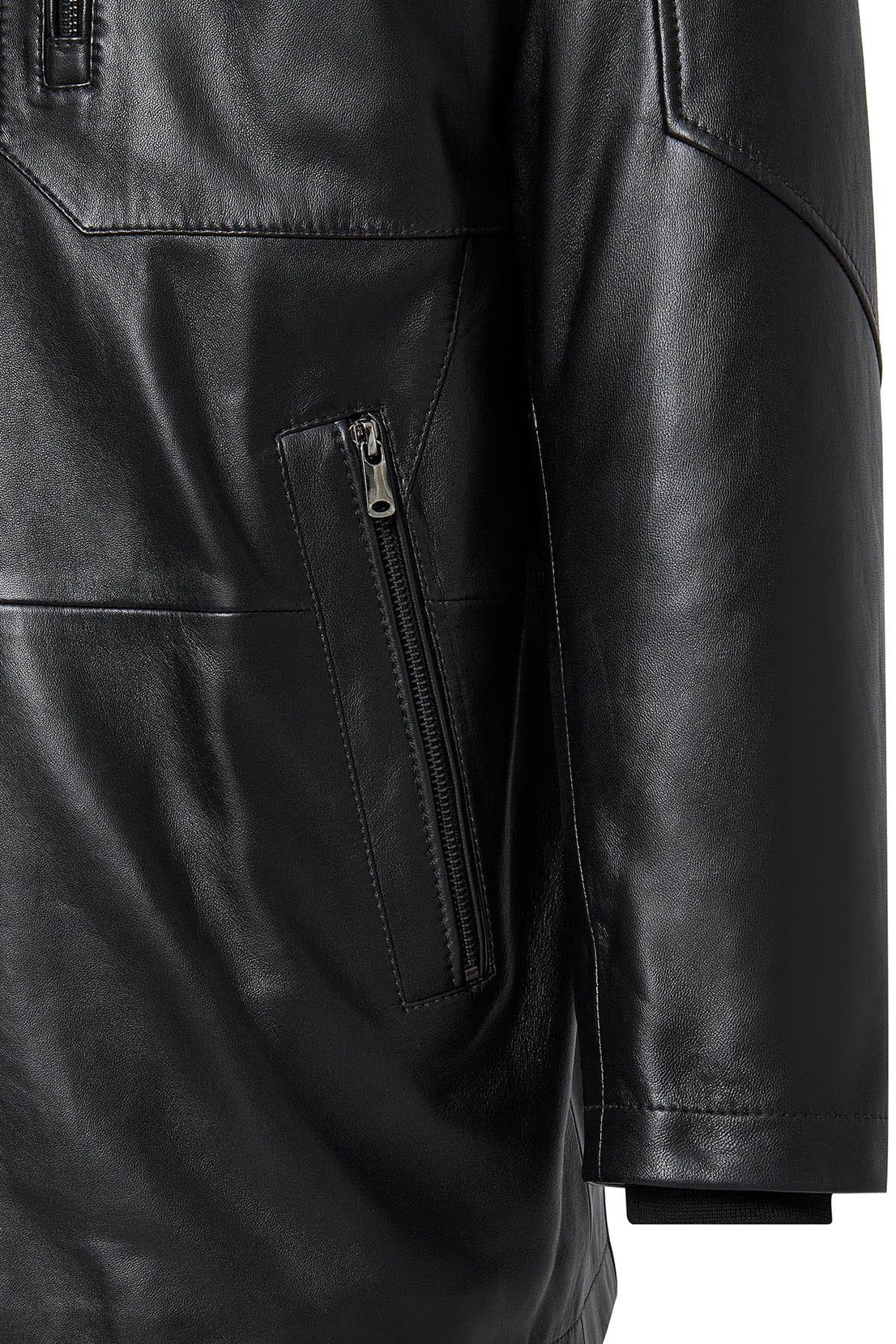 Nathan Black Leather Coat For Men