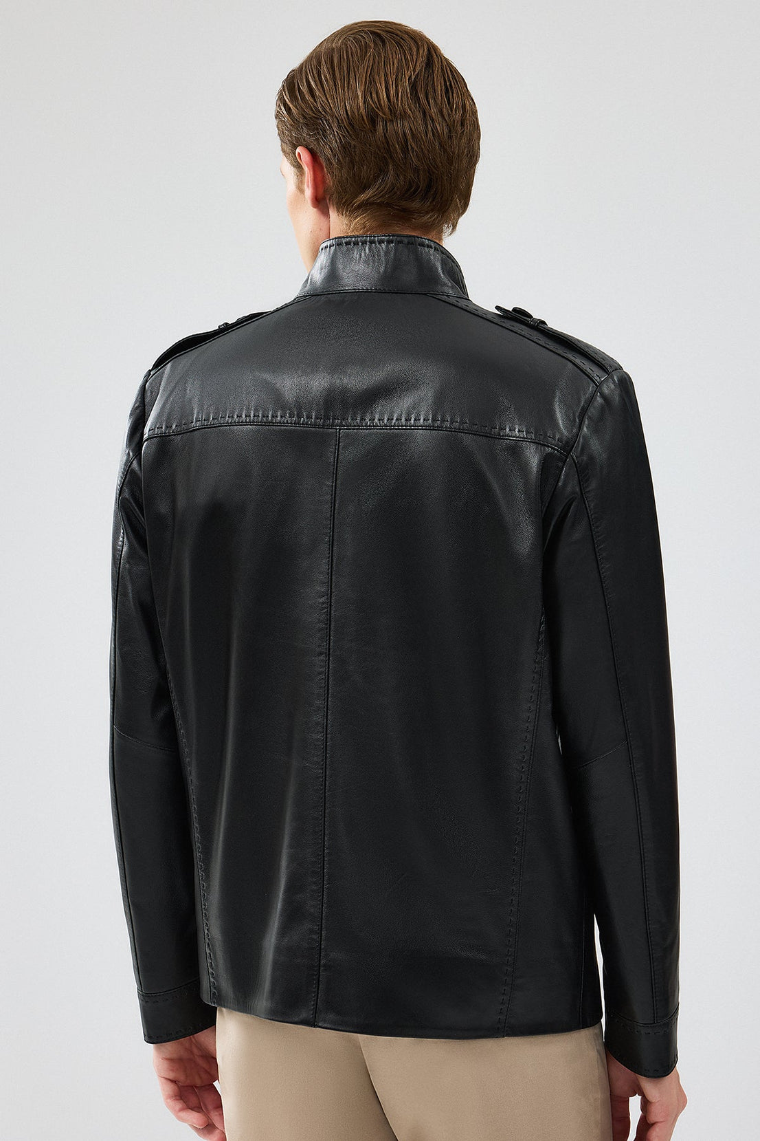 Alvarez Black Leather Jacket For Men