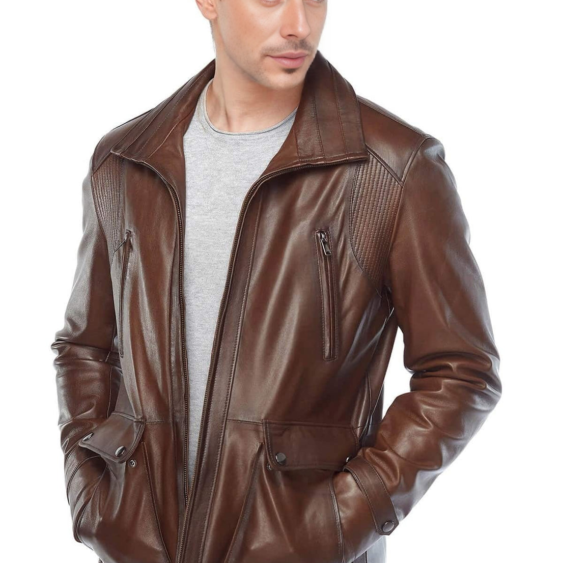 Arthur Brown Classic Leather Jacket For Men