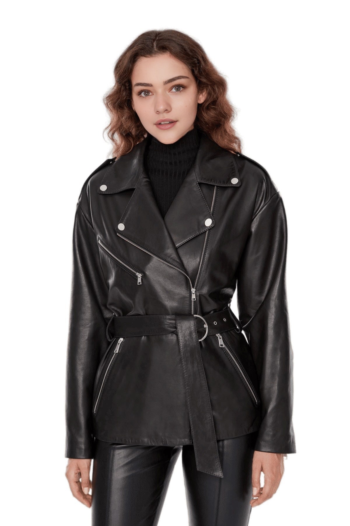 Elijah Black Blazer Trench Coat For Women