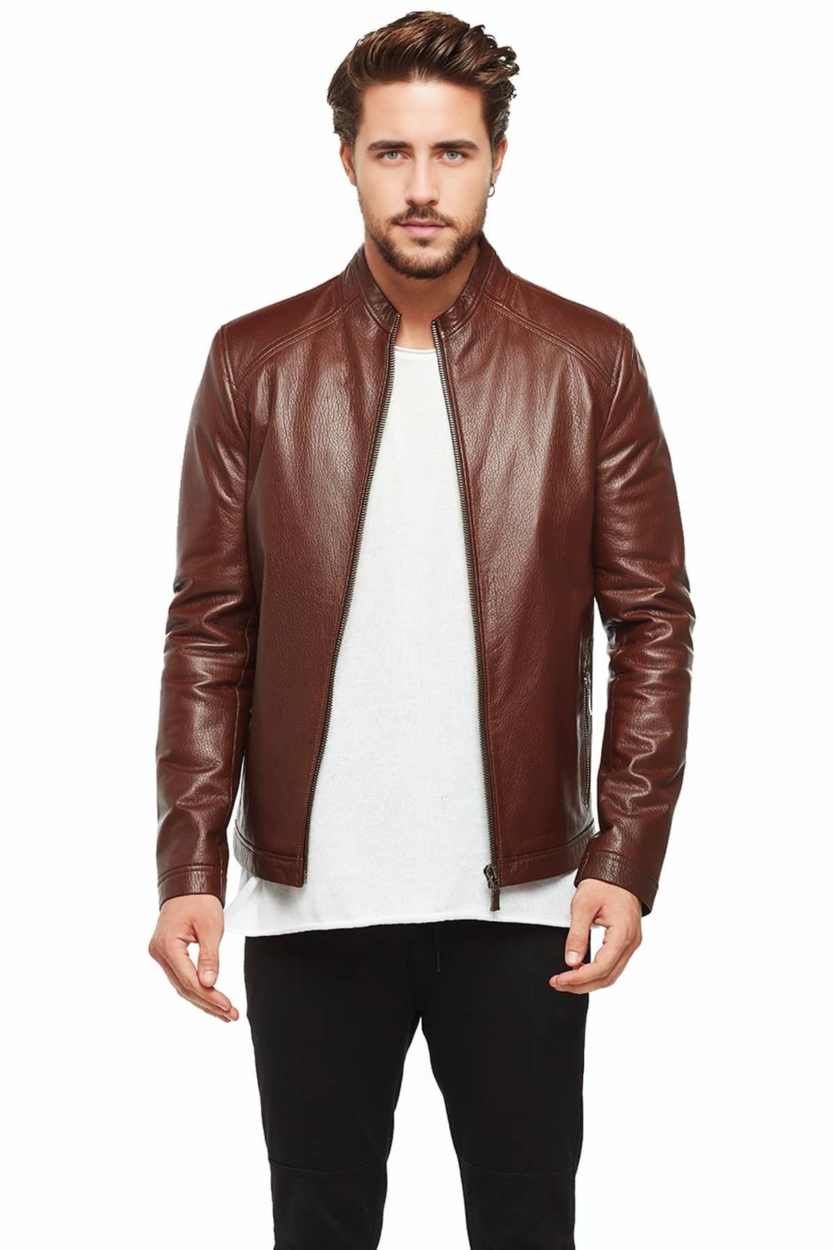 Jose Brown Classic Leather Jacket For Men