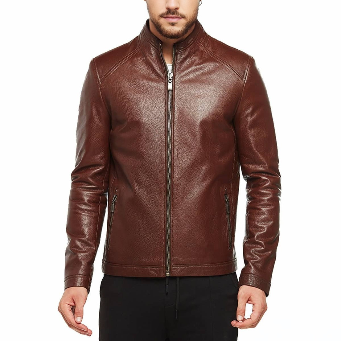 Jose Brown Classic Leather Jacket For Men