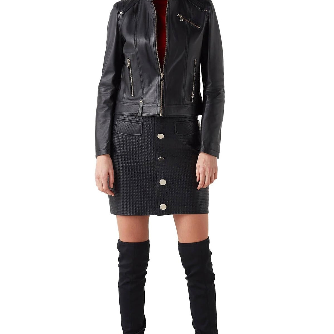 Elizabeth Black Leather Jacket For Women