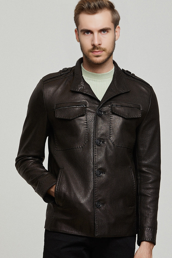 Moreno Black Sports Blazer Leather Jacket For Men