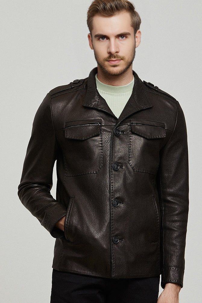 Moreno Black Sports Blazer Leather Jacket For Men