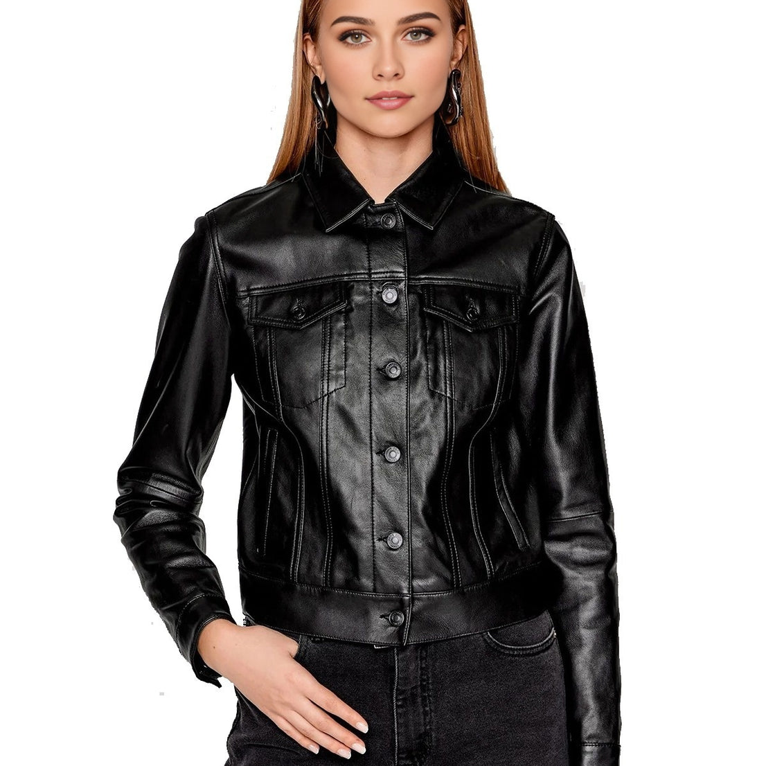 Tammy Black Stylish Leather Jacket For Women