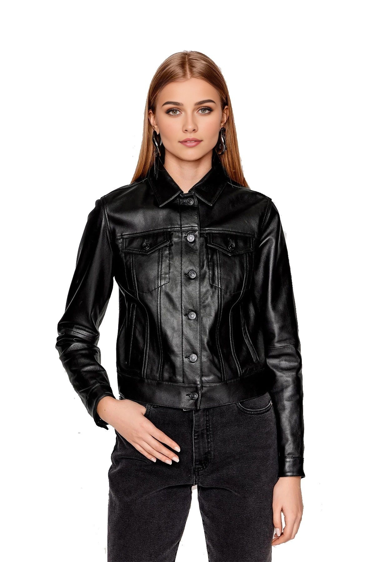 Tammy Black Stylish Leather Jacket For Women