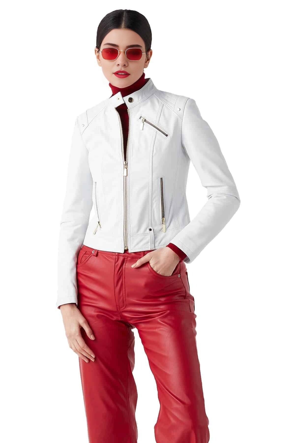 Nancy White Beautiful Leather Jacket For Women