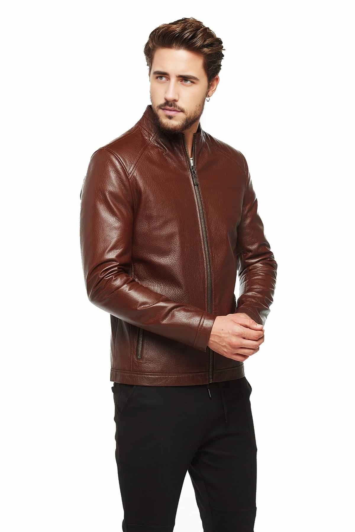 Jose Brown Classic Leather Jacket For Men