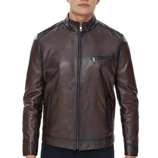 Gabriel Brown Leather Jacket For Men