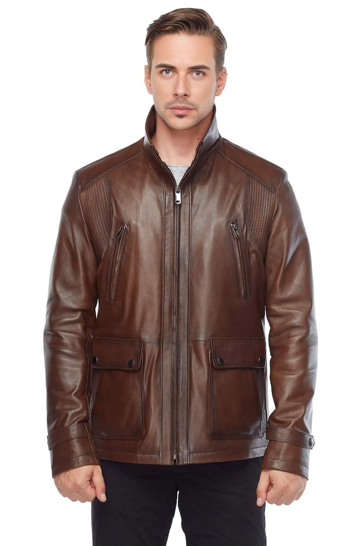 Arthur Brown Classic Leather Jacket For Men