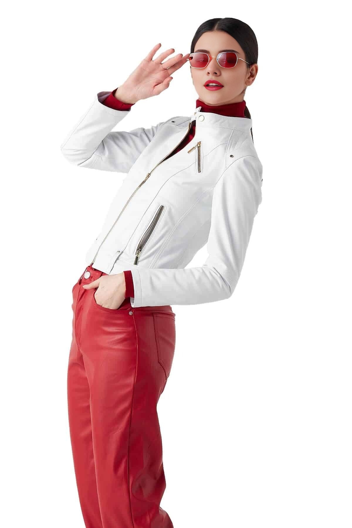 Nancy White Beautiful Leather Jacket For Women