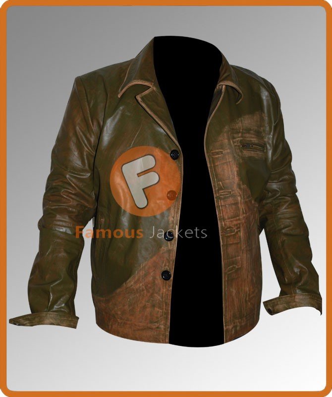 Johnny Depp Distressed Green Jacket | Men's Leather Jackets For Sale