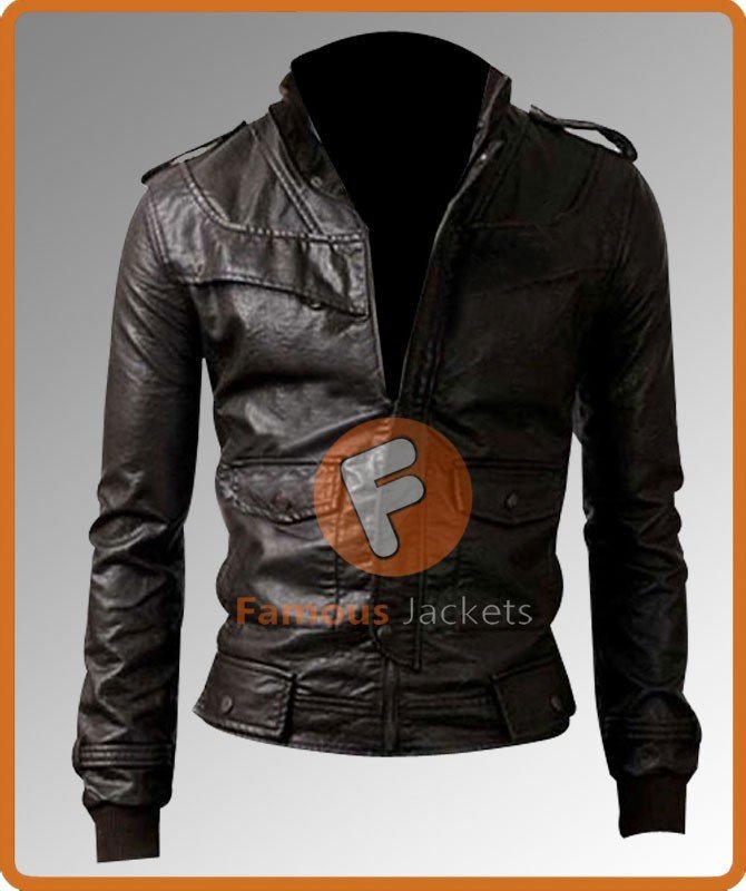 Designer Slim Fit Brown Biker Jacket | Men's Biker Leather Jacket