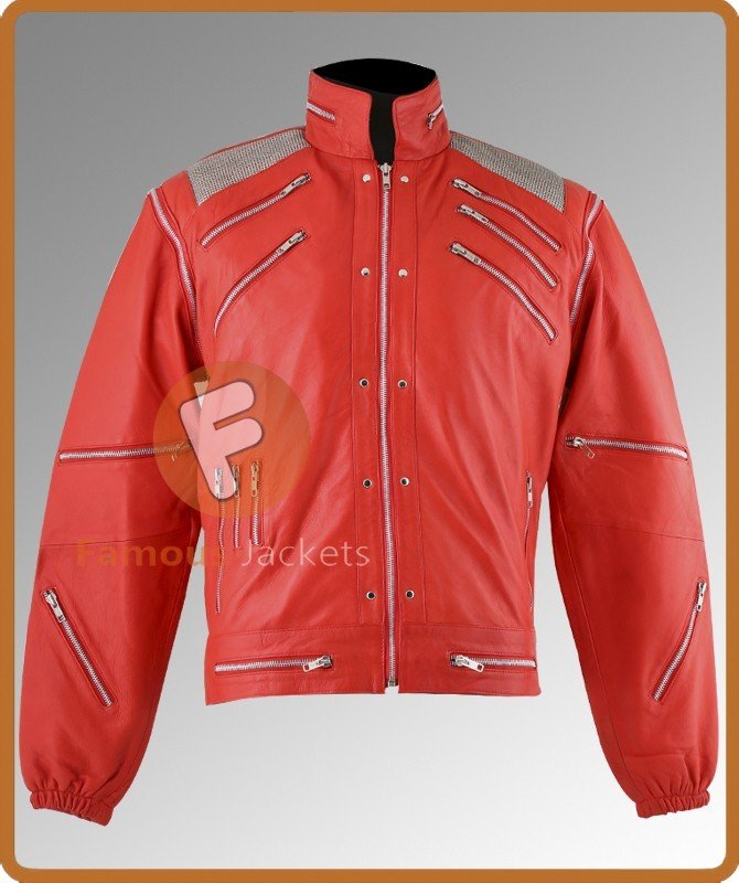 Fancy Dress Michael Jackson Beat It Jacket costume Red Leather Jacket | Leather Jacket For Men's