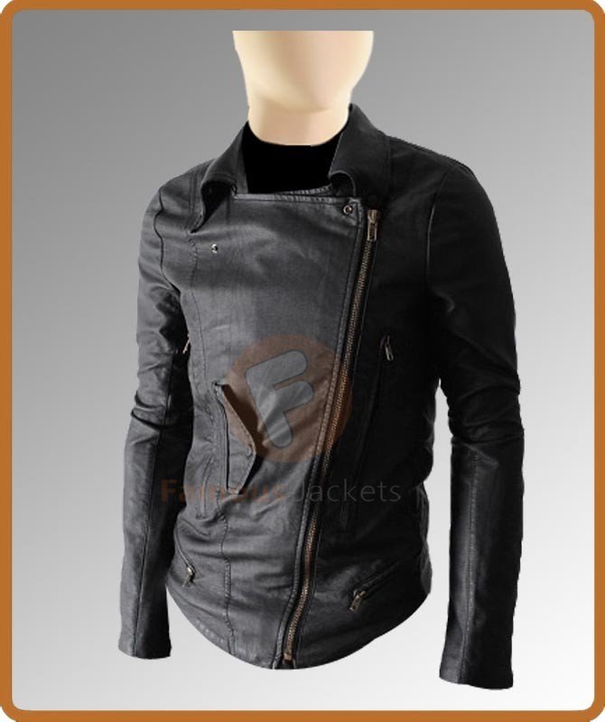 Slim fit Multi Pocket Black Biker Jacket | Leather Biker Jacket For Sale