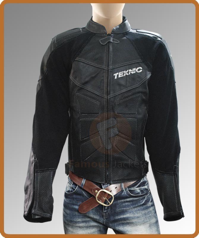 Teknic Mercury Black Biker Jacket | Biker Leather Motorcycle Jacket