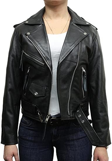 Vintage Brando Women's Biker Leather Jacket