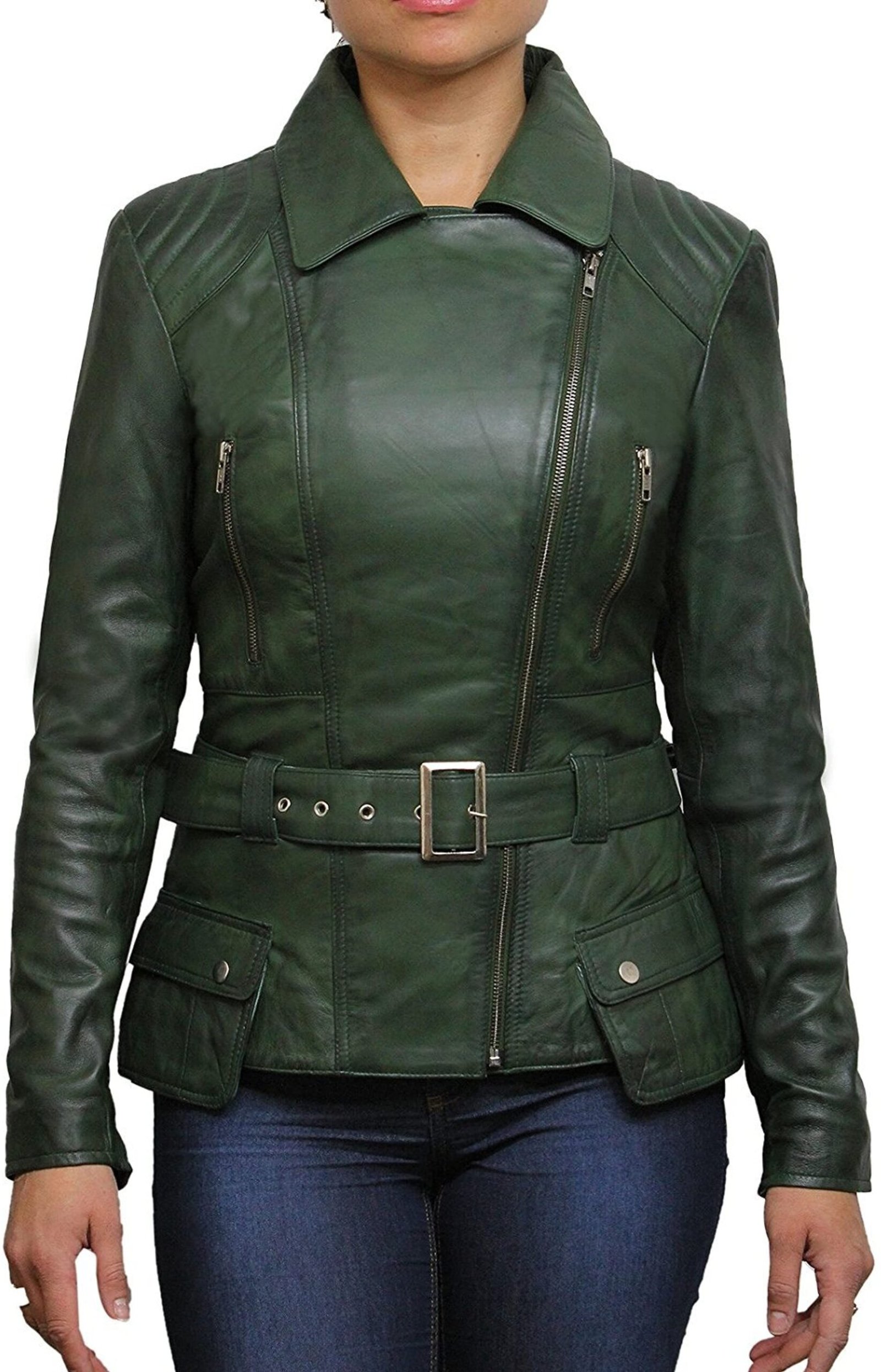 Womens Lamb Skin Trench Leather Jacket